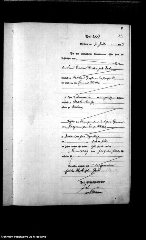 image.from.unit.number "Sterbe-Haupt-Register Breslau I 1884 Band 8"