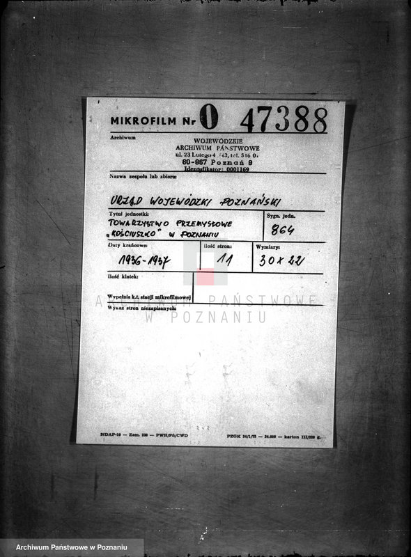 Obraz 2 z jednostki "/Towarzystwo Przemysłowe,,Kościuszko"/ w Poznaniu"