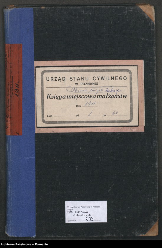 Obraz 2 z jednostki "Księga miejscowa małżeństw [Rejestr główny małżeństw]"