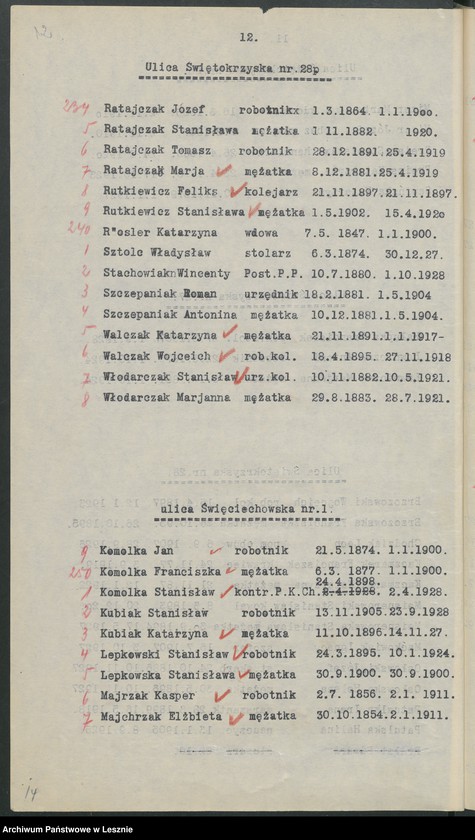 Obraz 15 z jednostki "[Obwód VII - głosuje w Katolickiej Powszechnej Szkole Żeńskiej /listy wyborców/]"