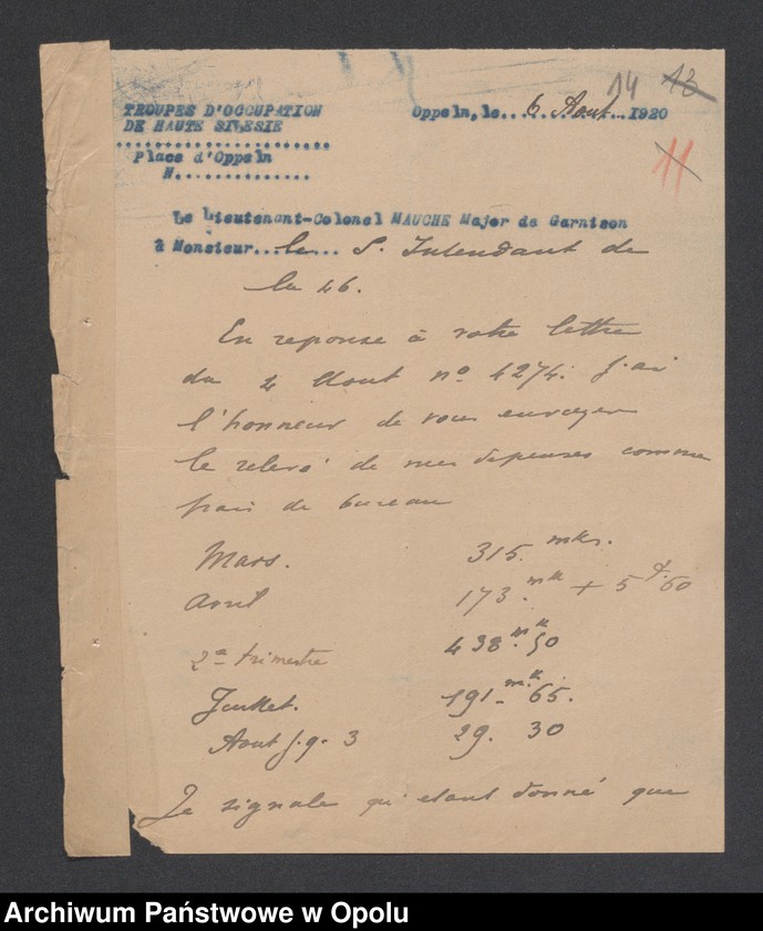 Obraz 16 z jednostki "Reponses a la reclamation de Justifications Frais de service-Projekt d