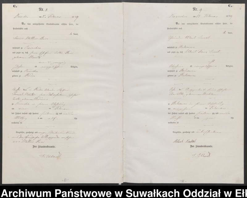 image.from.unit.number "Sterbe-Haupt-Register des Königlich Preussischen Standes-Amtes Belzonzen Kreis Johannisburg"