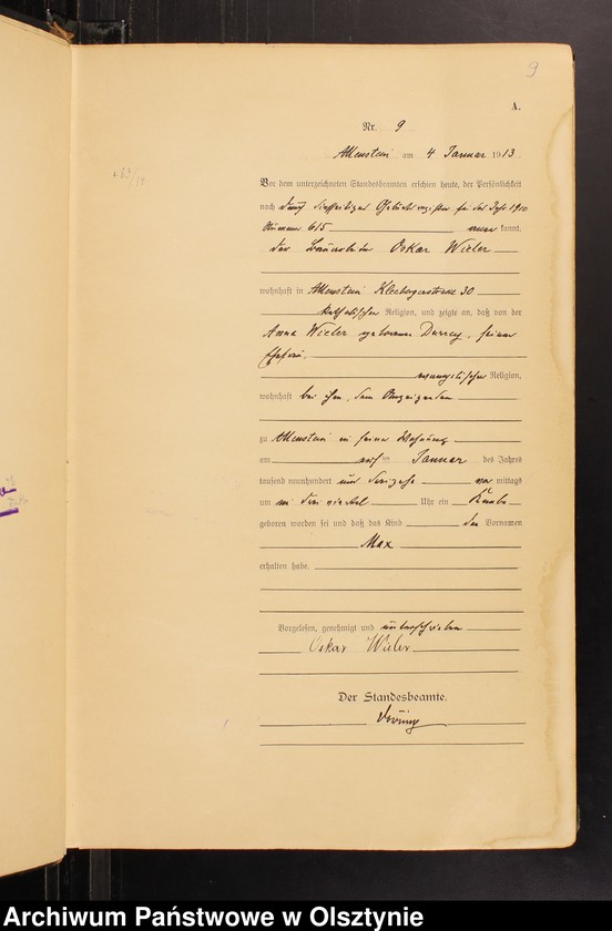 image.from.unit.number "Geburts-Haupt-Register Tom I, Nr 1-519"