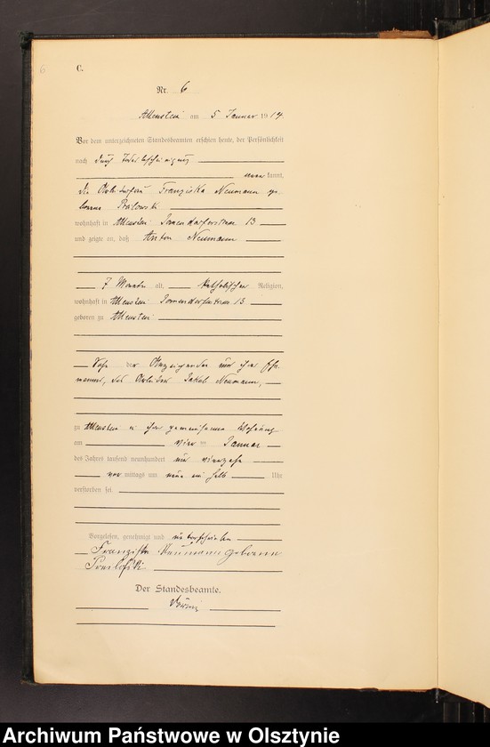 image.from.unit.number "Sterbe-Haupt-Register Tom I, Nr 1-600"