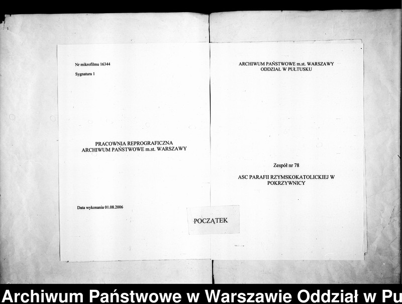 Obraz 1 z jednostki "Akta urodzeń, małżeństw i zgonów"