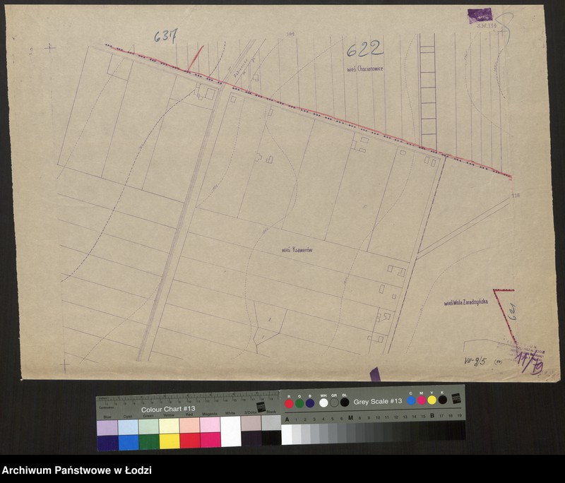 Obraz 1 z jednostki "Plan m. Łodzi 1:2000 z oznaczeniem podziału miasta na obwody Komitetów Blokowych. Sekcja SW 114"