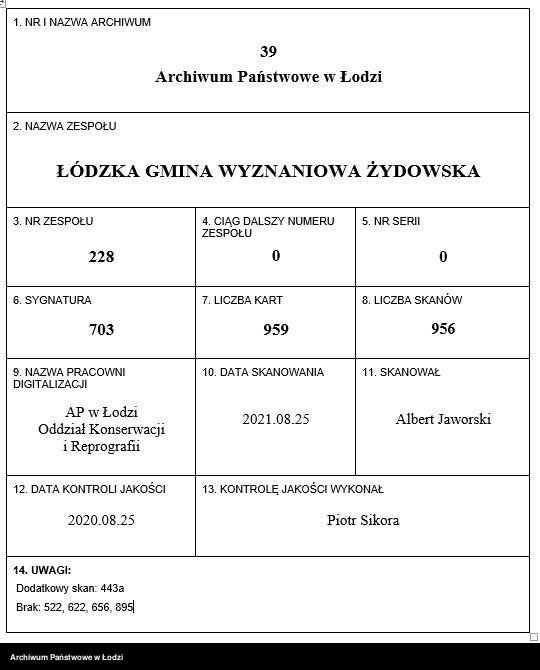 Obraz 1 z jednostki "Kartoteka osób pochowanych na cmentarzu żydowskim przy ulicy Brackiej w latach 1892-1955. Nazwiska na litery: Helmi-Hey"