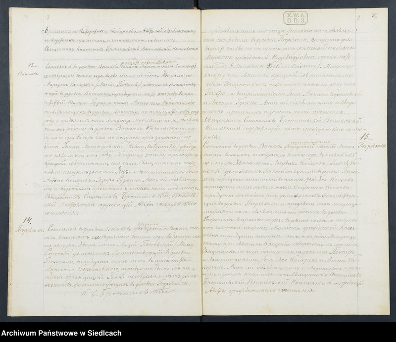 Obraz 8 z jednostki "Akta urodzeń, małżeństw, zgonów"
