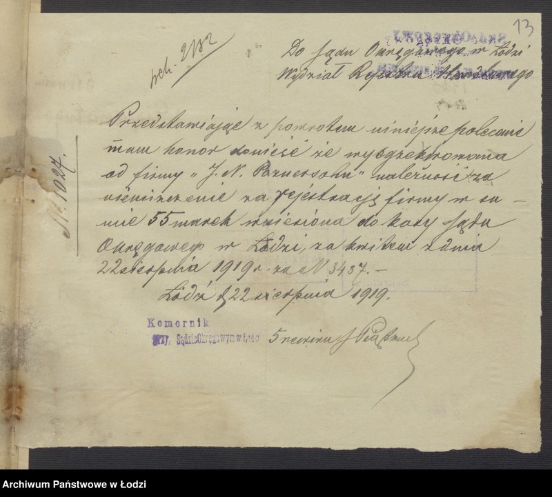 Obraz 15 z jednostki "Josef Naftali Poznersohn- sprzedaż dodatków krawieckich"