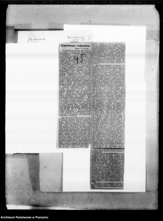 Obraz 5 z jednostki "Sprawy Polaków na terenie zaborów i zagranicą [Wycinki prasowe]"