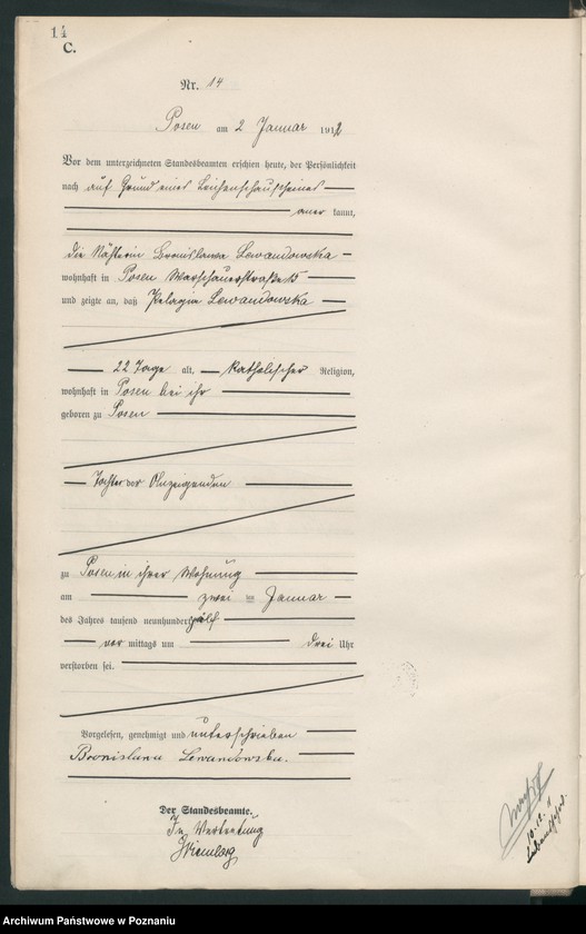 Obraz 16 z jednostki "Księga miejscowa zgonów tom I [Rejestr główny zgonów]"