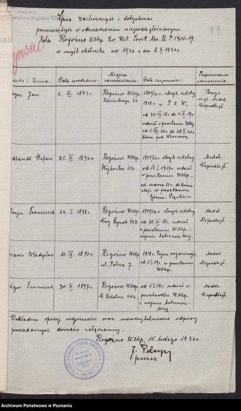 Obraz 17 z jednostki "Rogoźno, powiat Oborniki - akta Koła Czwartaków."