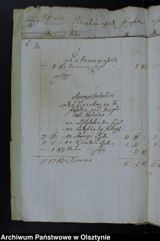 image.from.unit.number "Jahr Kirchen Rechnung der Waltersdorfschen Kirche aller Einnahme und Ausgabe wie auch Bau-Rechnung"
