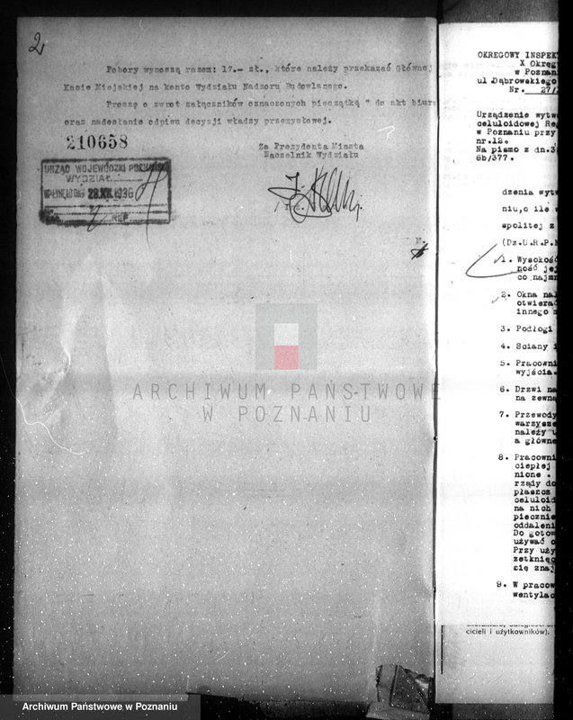 Obraz 6 z jednostki "Zatwierdzenie zakładu przemysłowego /wytwórni galanterii celuloidowej/ Mańkowskiej Reginy w Poznaniu"