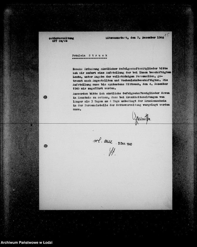 Obraz 19 z jednostki "Anordungen Getto V. von Biebow"