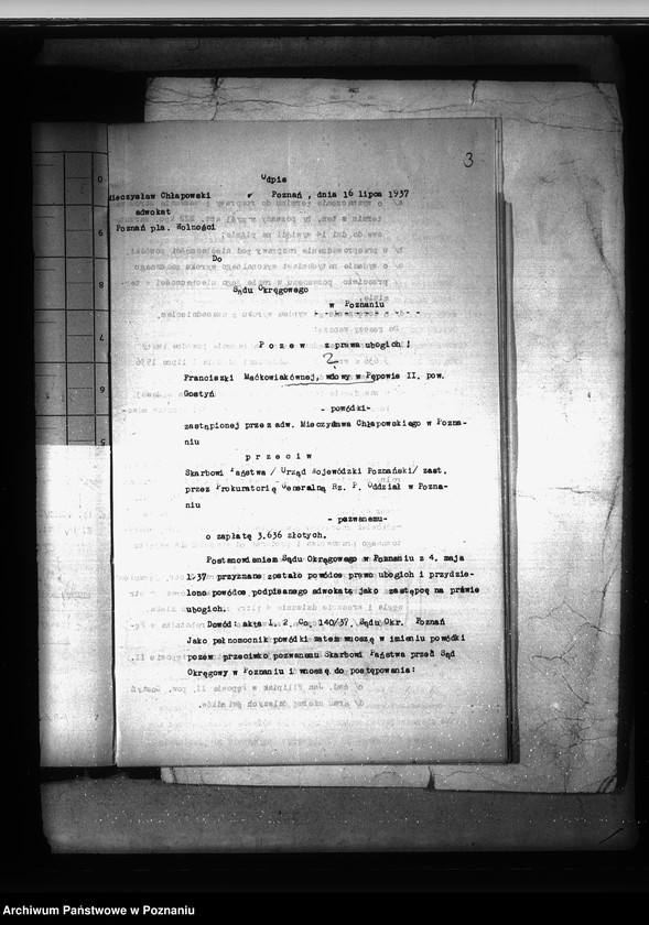 Obraz 7 z jednostki "Franciszka Maćkowiaka c/a Skarb Państwa odprawa z art. 44 Pępowo powiatu gostyńskiego"