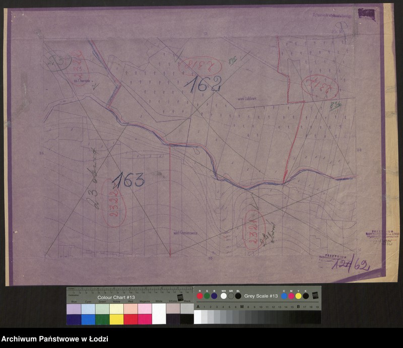 Obraz 1 z jednostki "Plan m. Łodzi 1:2000 z oznaczeniem podziału miasta na obwody i rejony spisowe. Sekcja SW85"