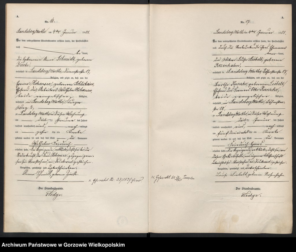 Obraz 11 z jednostki "Geburts Register"