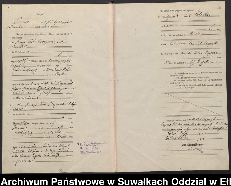 image.from.unit.number "Heiraths-Haupt-Register des Königlichen Preussischen Standes-Amtes Bialla Kreis Johannisburg"