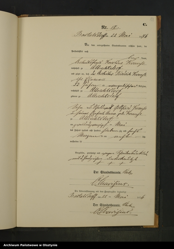 image.from.unit.number "Sterbe-Neben-Register Nr 1 - 46"