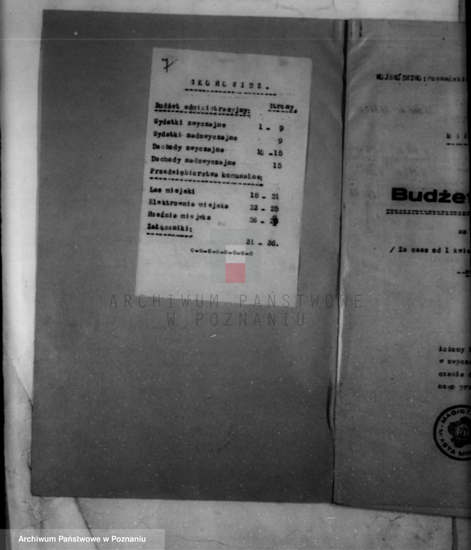 Obraz 11 z jednostki "/Sprawy budżetowe miasta Mikstatu/"