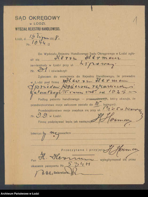 Obraz 3 z jednostki "Hersz Herman – sprzedaż pończoch, rękawiczek i galanterji"