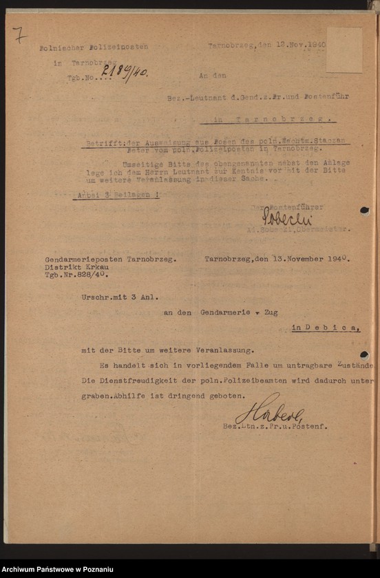 Obraz 10 z jednostki "[Pisma w sprawie sporządzenia spisu obywateli amerykańskich narodowości polskiej i sprawa wydania ruchomości należących do wysiedlonego polskiego policjanta]"