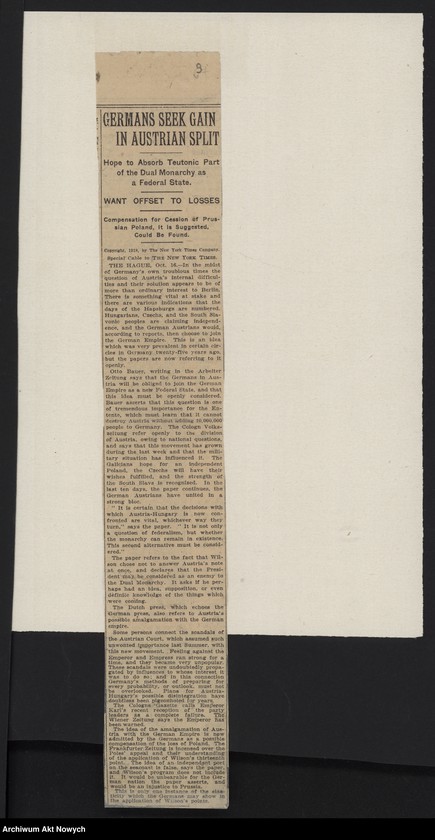 image.from.unit.number "Problemy polityczne i strategiczne Austro-Węgier i państw bałkańskich. Memoriały. Korespondencja. Wycinki prasowe; Załączniki: mapa kolei Austro-Węgier, 1918 r.: w Oddz. III AAN"