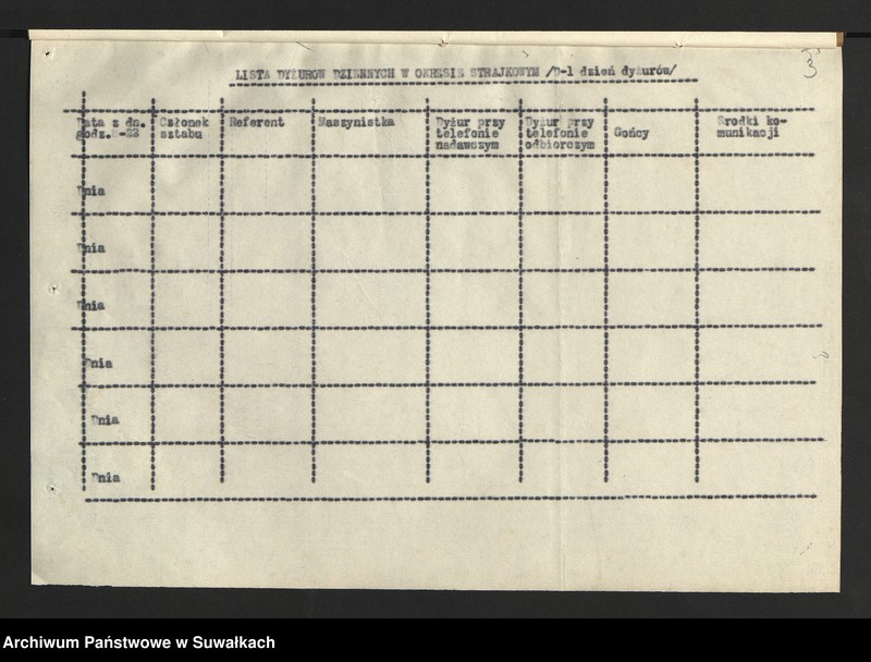 image.from.unit.number "[Akcja przeciwstrajkowa dotycząca ustalenia listy dyżurów, podjęcia z Kasy Skarbowej w Suwałkach zaliczki na akcję, doniesienia o stanie akcji urzędowi wojewódzkiemu]"