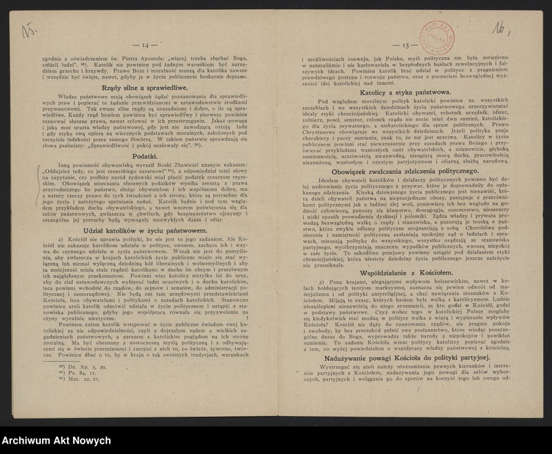 image.from.unit.number "O chrześcijańskie zasady życia państwowego (List pasterski kard. prymasa A. Hlonda - broszura)"