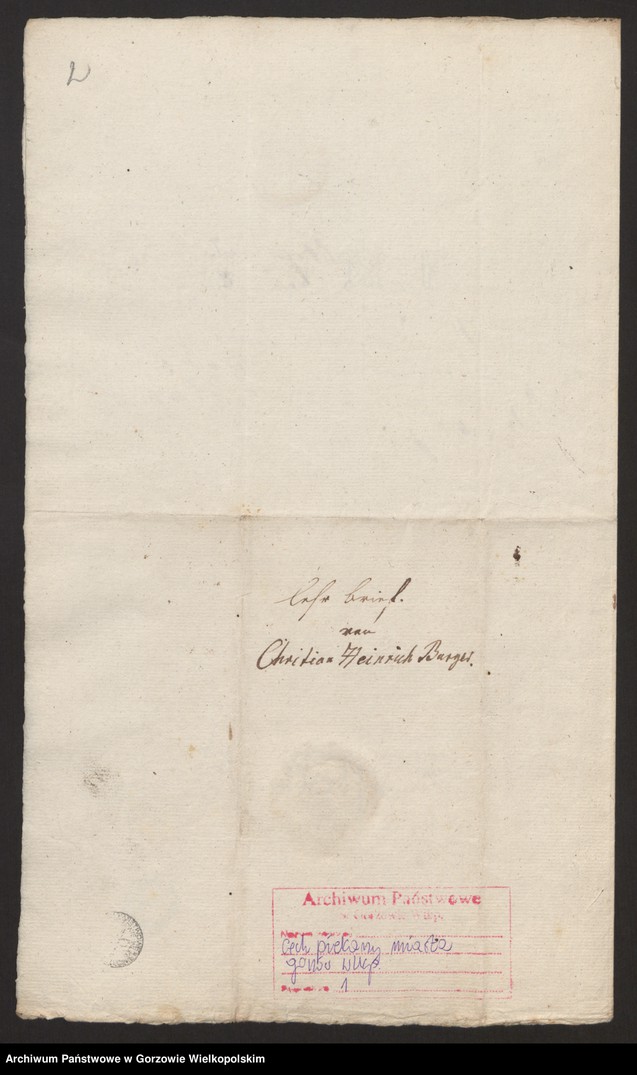 Obraz z jednostki "[Lehrbrief für den Bäckergesellen Christian Heinrich Bürger aus Landsberg an der Warthe. Landsberg a/W den 27 Martin 1820]"