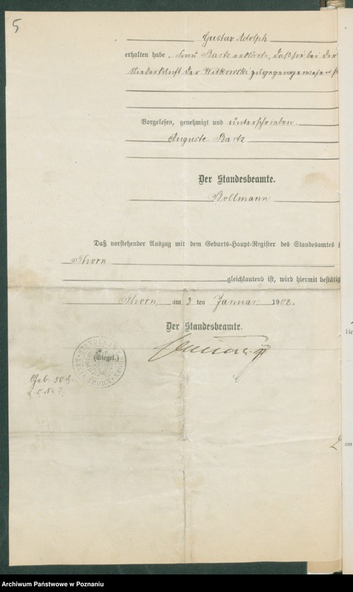 Obraz 7 z jednostki "[Dokumenty dostarczone przez narzeczonych do zawarcia związku małżeńskiego za 1902 rok. Tom III]"