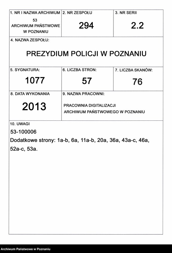 Obraz 1 z jednostki "A. betr. Ludwig Runiewski alias von Zakrzewski"