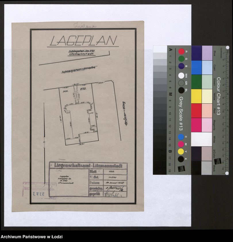 Obraz 1 z jednostki "Lageplan Schlageter Strasse 232 Litzmannstadt"