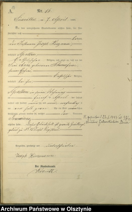 image.from.unit.number "Geburts-Haupt-Register Nr 1 - 88"