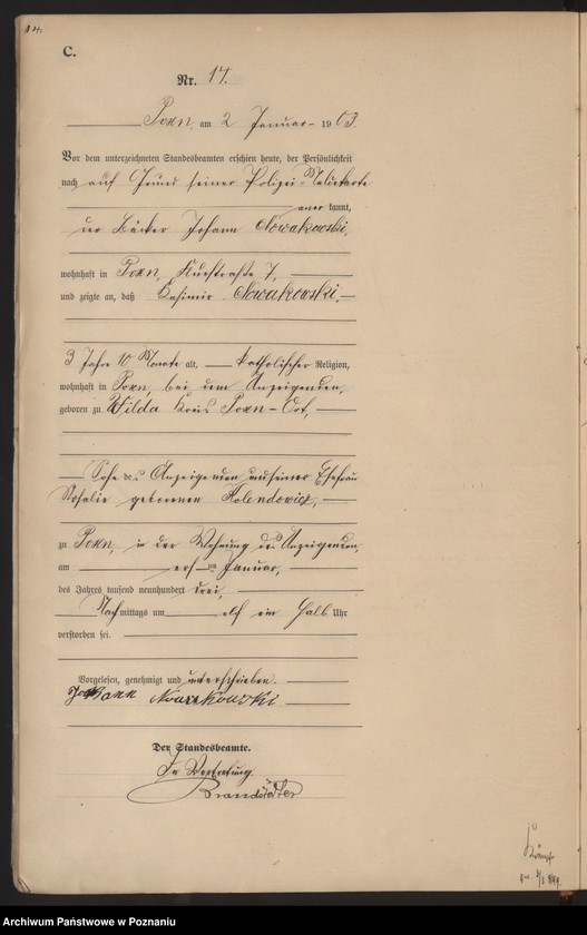 Obraz 17 z jednostki "Księga zgonów tom I"