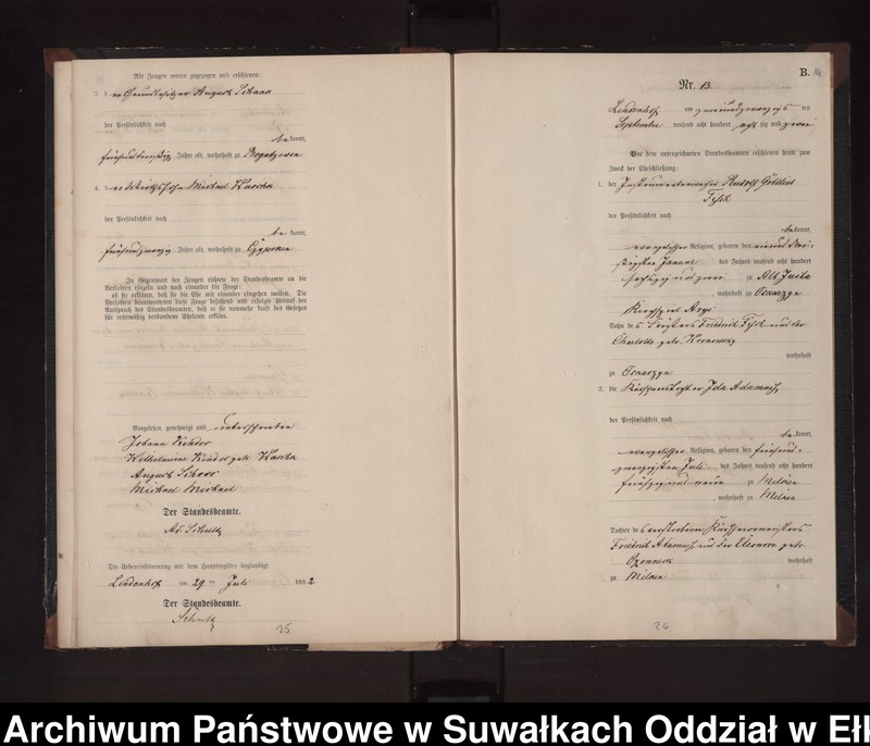 image.from.unit.number "Heiraths-Neben-Register des Preussischen Standes-Amtes Milken Kreis Loetzen"