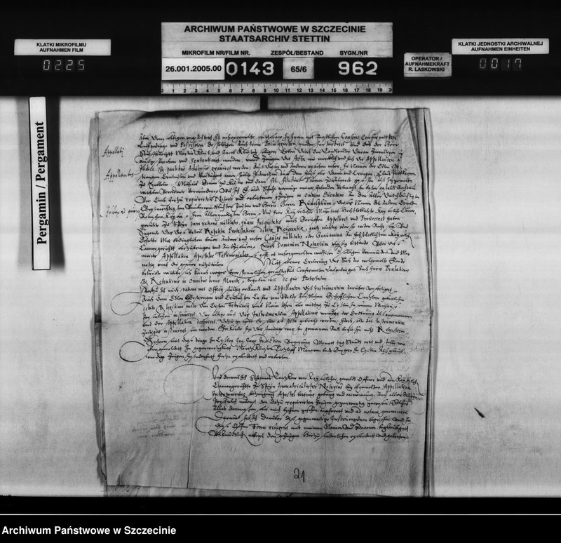 image.from.unit.number "Dorothea geb. V. Puttkamer, Witwe des Nikolaus v. Münchow zu Marsin / Martin v. Kleist zu Dargen: Einweisung in das Leibgeding und Lehngut Möllen."