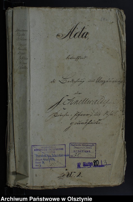 image.from.unit.number "Die Bedachung u. Umzäunung der Schnellwaldschen Kirchen-Pfarr-u. Schulgrundstücke. (1799) 1825-1865"