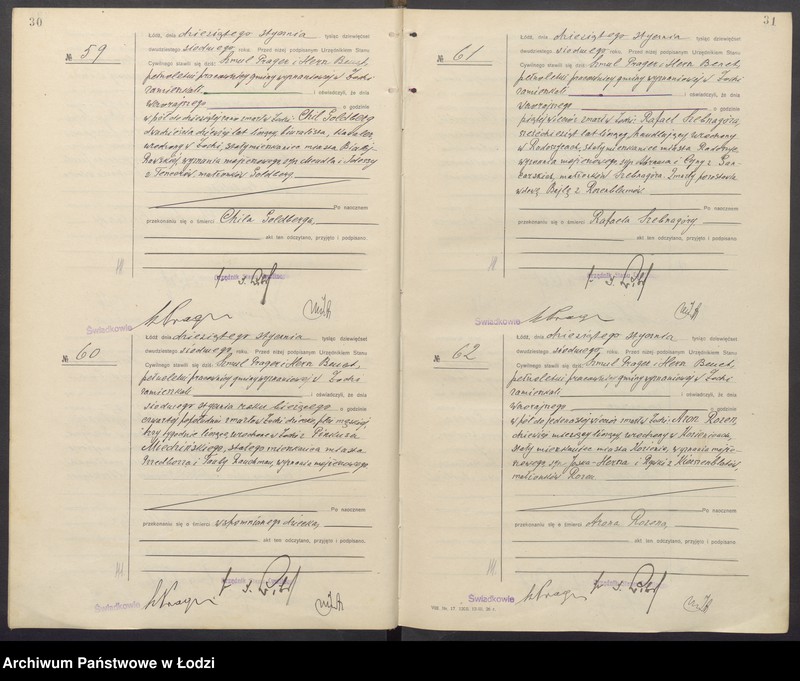 Obraz 18 z jednostki "Akta zgonów od numeru 1 do numeru 999"