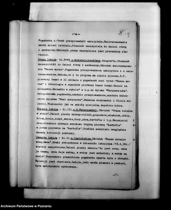 Obraz 13 z jednostki "[Sprawozdania z wizytacji szkół specjalnych, kursów wakacyjnych WKN i tym podobne]"