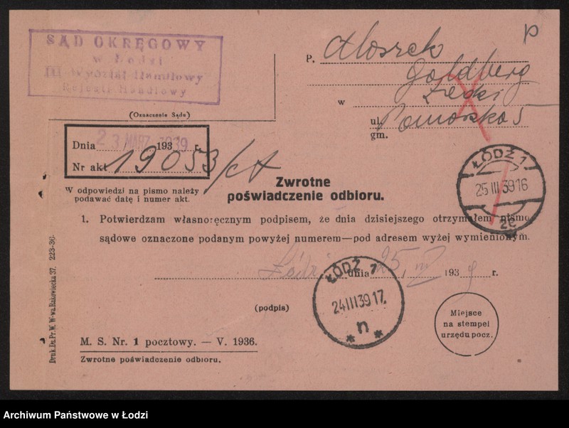 Obraz 12 z jednostki "Moszek Goldberg – wyrób towarów bawełnianych"