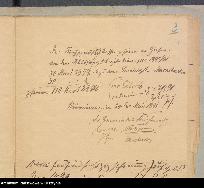image.from.unit.number "Einnahme und Ausgabe Beläge der Kirchspiels Schulkasse in Widminnen"