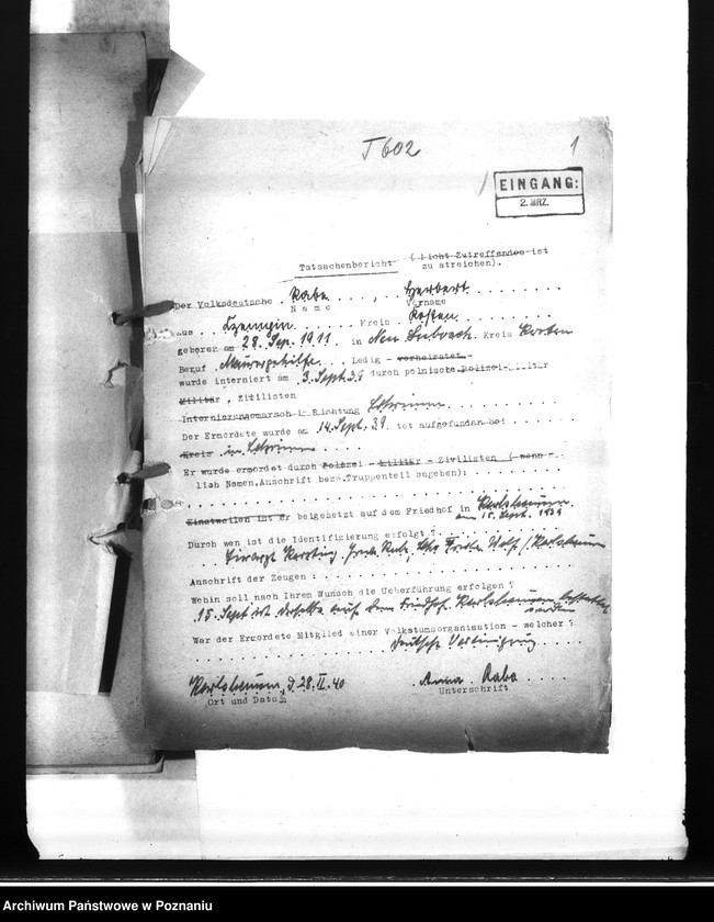 Obraz 5 z jednostki "Wykazy miejscowych Niemców, którzy zginęli w 1939 roku Q - R"