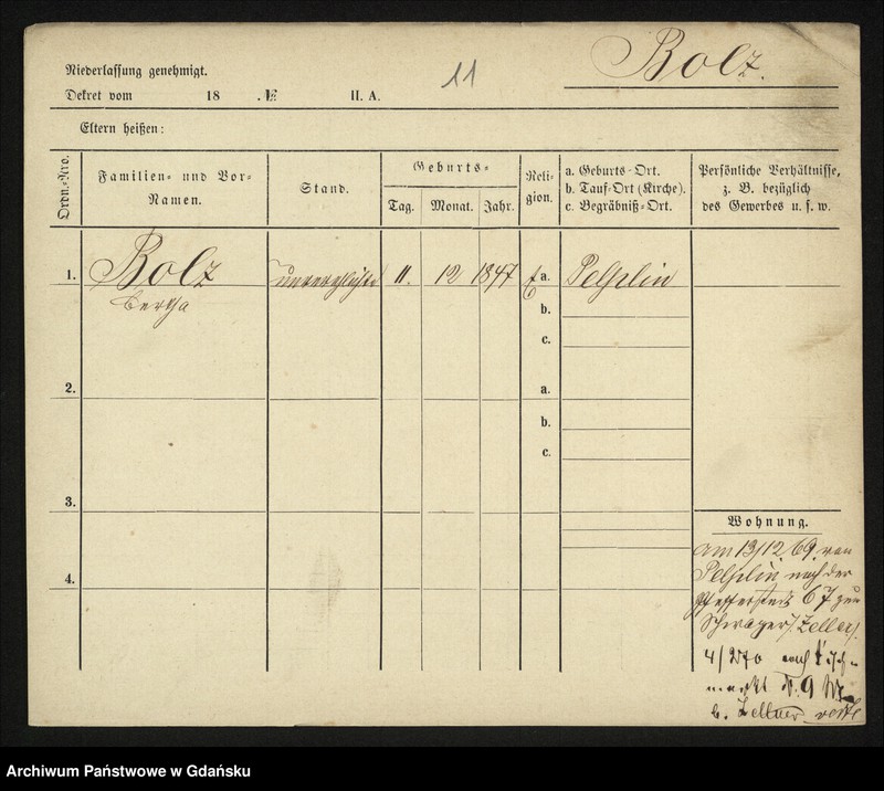 image.from.unit.number "Karty meldunkowe: Bolz - Bonin"