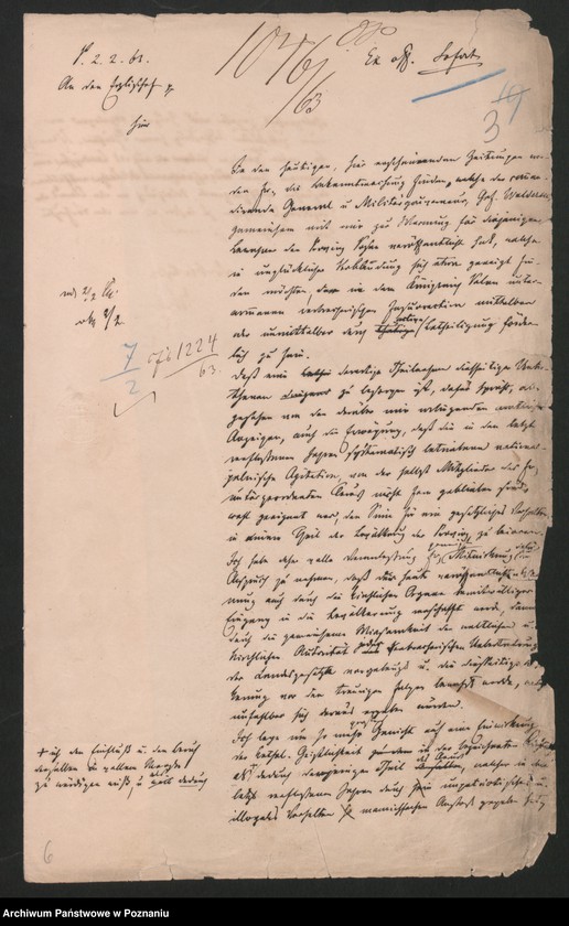 Obraz 8 z jednostki "Der Uebertritt polnischer und diesseitiger Untertanen auf preussisches und jenseitiges Gebiet während der polnischen Insurrektion und die dagegen getroffenen Massnahmen."