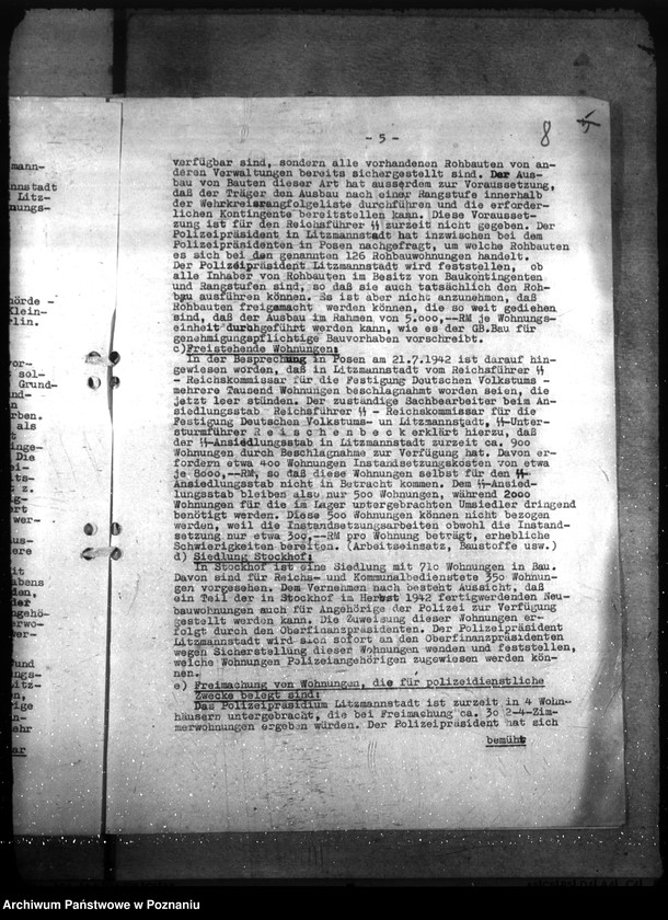 Obraz 12 z jednostki "Wohnungsfürsorge für Polizeiangehörige im Warthegau. Neubau: a) Erlasse, b) Schriftwechsel"