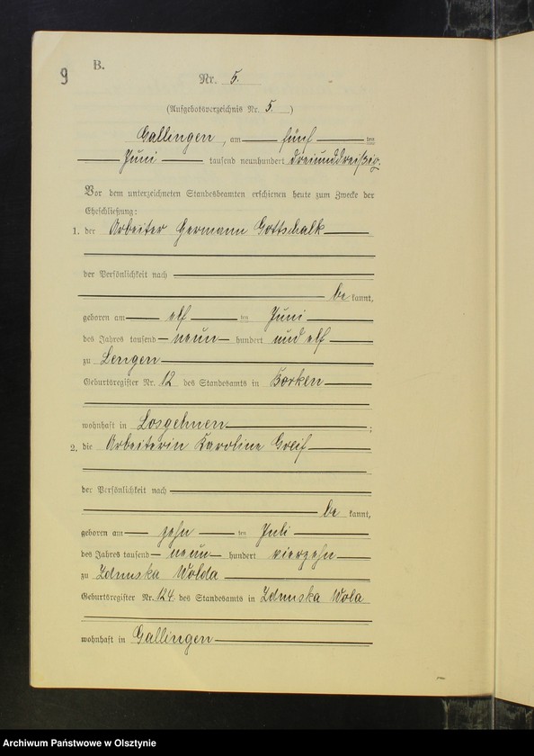 image.from.unit.number "Heirats-Neben-Register Nr 1 - 16 [ Księga małżeństw - wtóropis ]"