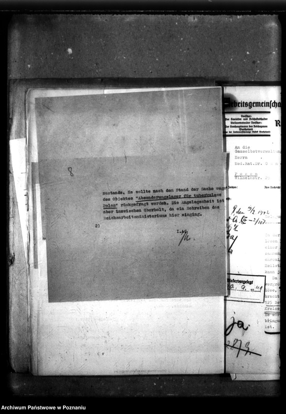 Obraz 12 z jednostki "Absonderung von Tbc-Kranken [Polen]."