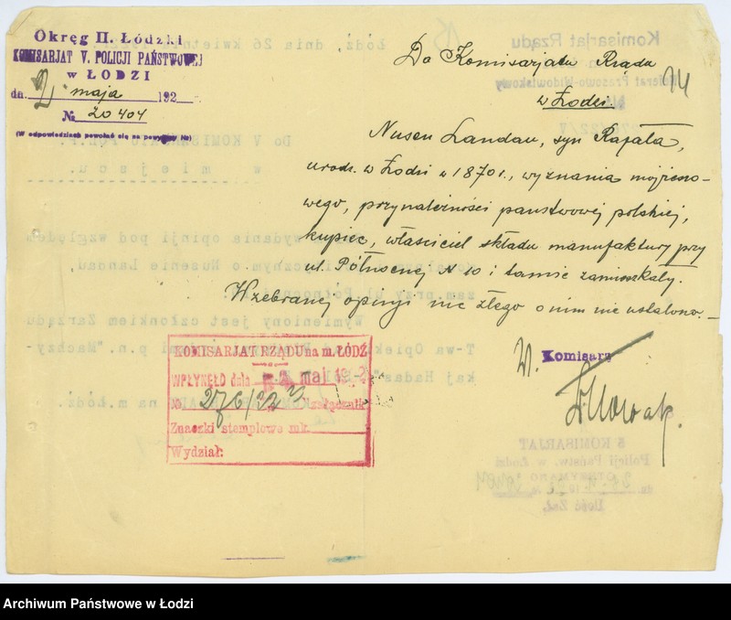 Obraz 17 z jednostki "Łódzkie T-wo Opieki nad biednymi żydami "Machzykaj Hadas" w Łodzi"